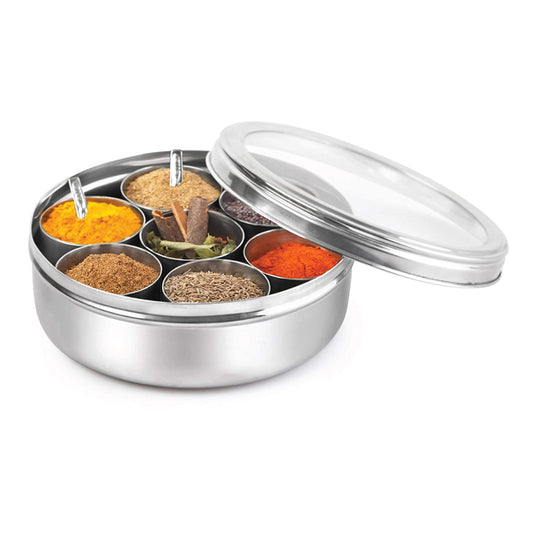 Nature's Own Stainless Steel Spice See Through Container Masala Dabba Masala Daani 11"